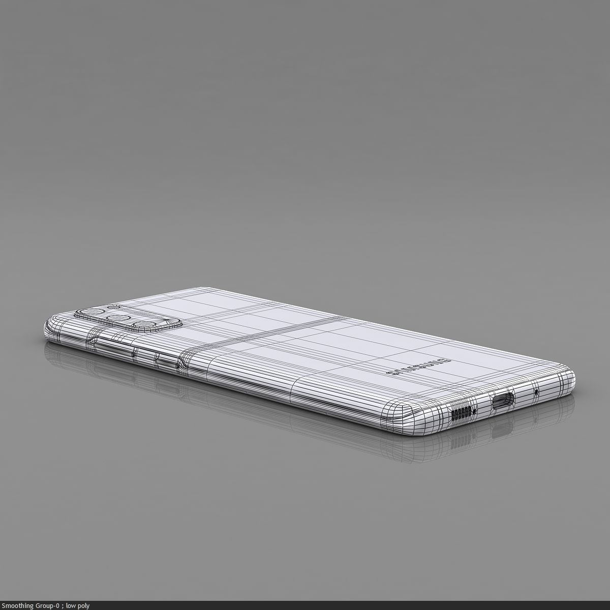 Samsung Galaxy S20 Cloud Blue Low-poly 3D model_29
