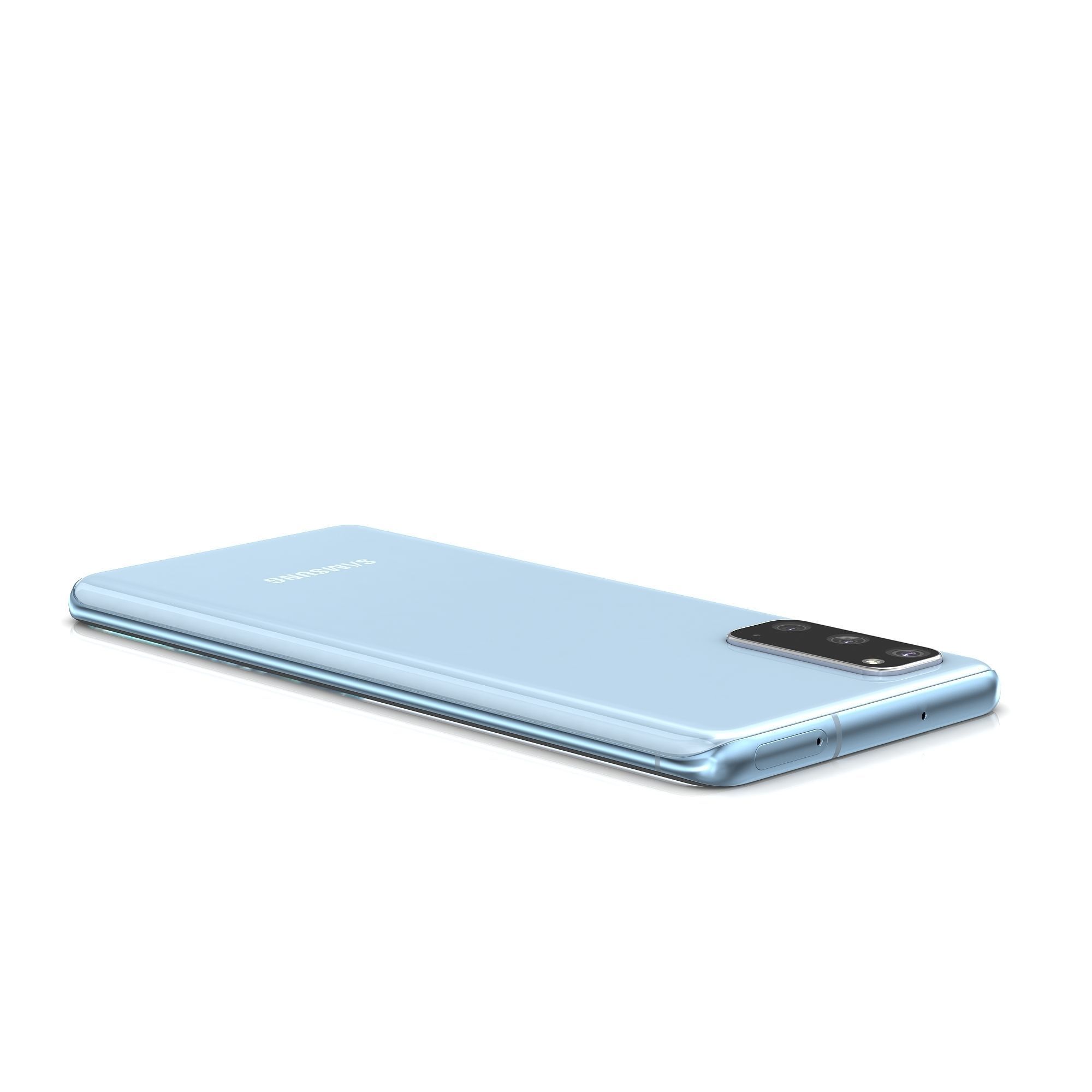 Samsung Galaxy S20 Cloud Blue Low-poly 3D model_10
