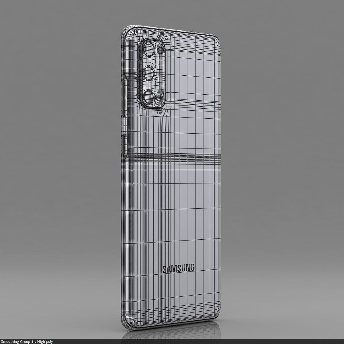 Samsung Galaxy S20 Cloud Blue Low-poly 3D model_36