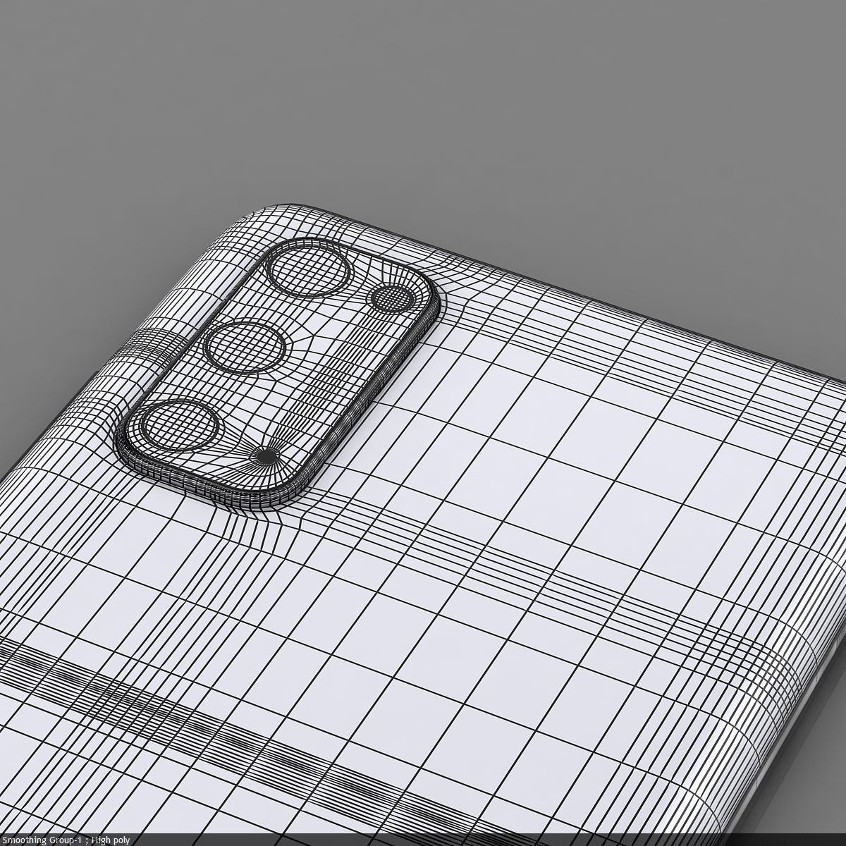 Samsung Galaxy S20 Cloud Blue Low-poly 3D model_50