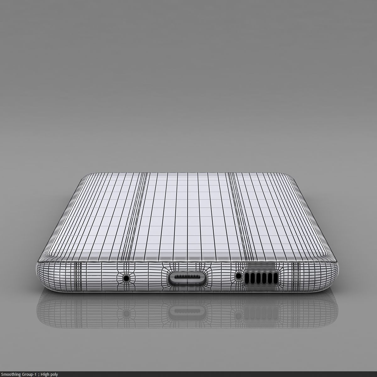 Samsung Galaxy S20 Cloud Blue Low-poly 3D model_40