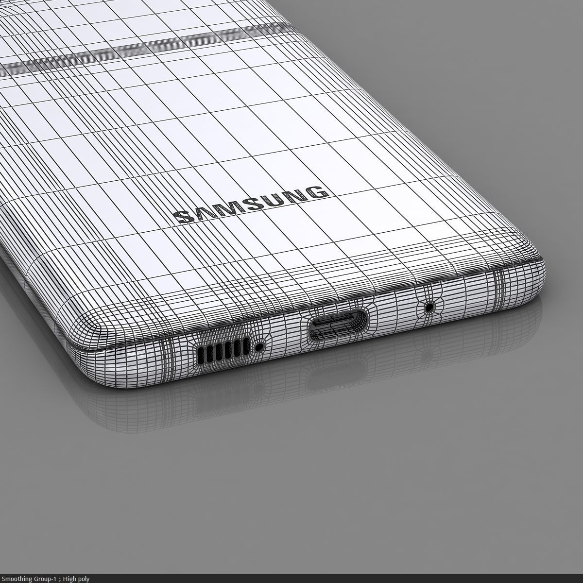 Samsung Galaxy S20 Cloud Blue Low-poly 3D model_47