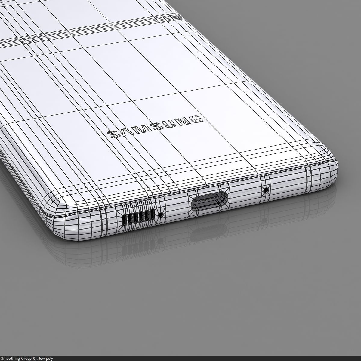 Samsung Galaxy S20 Cloud Blue Low-poly 3D model_31