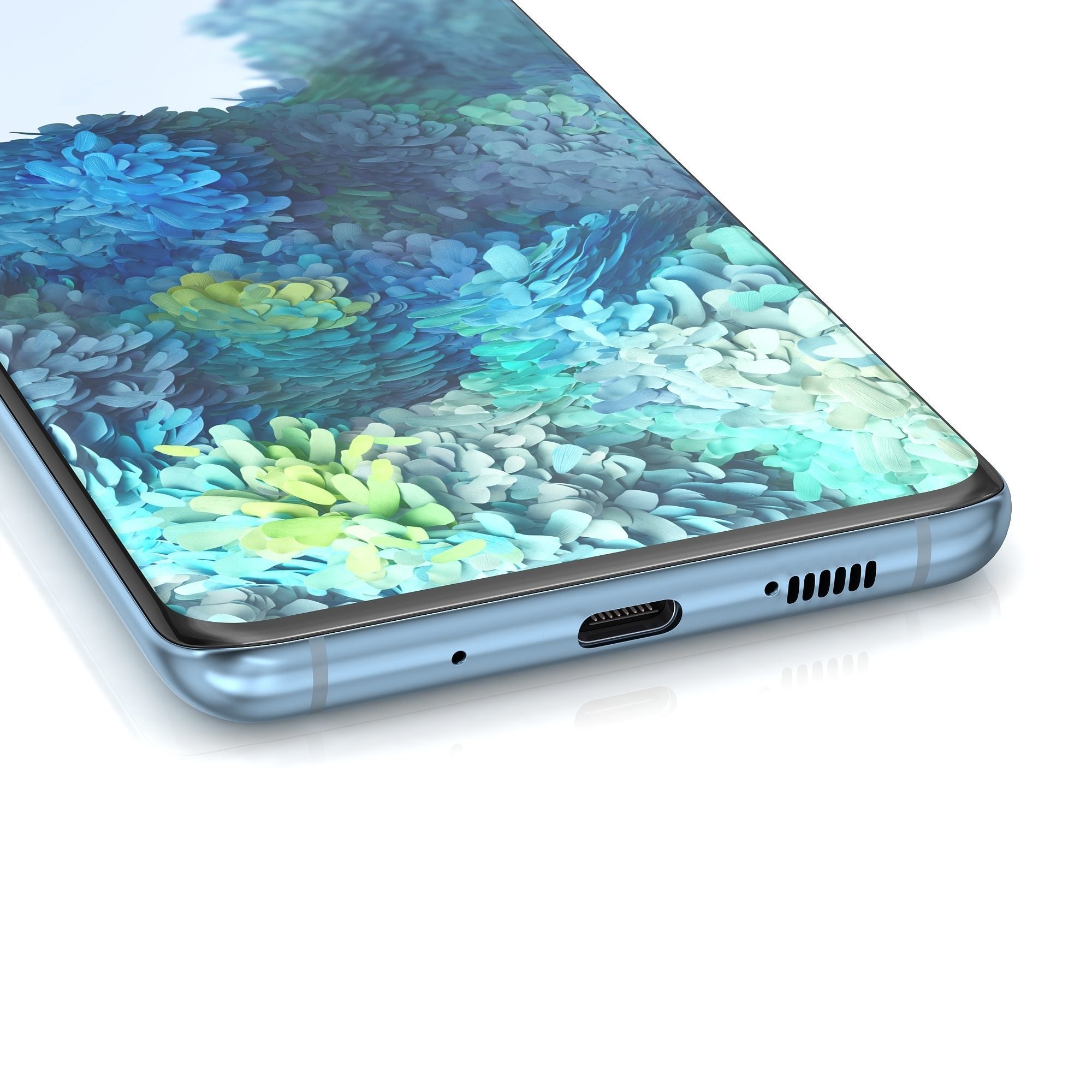 Samsung Galaxy S20 Cloud Blue Low-poly 3D model_14