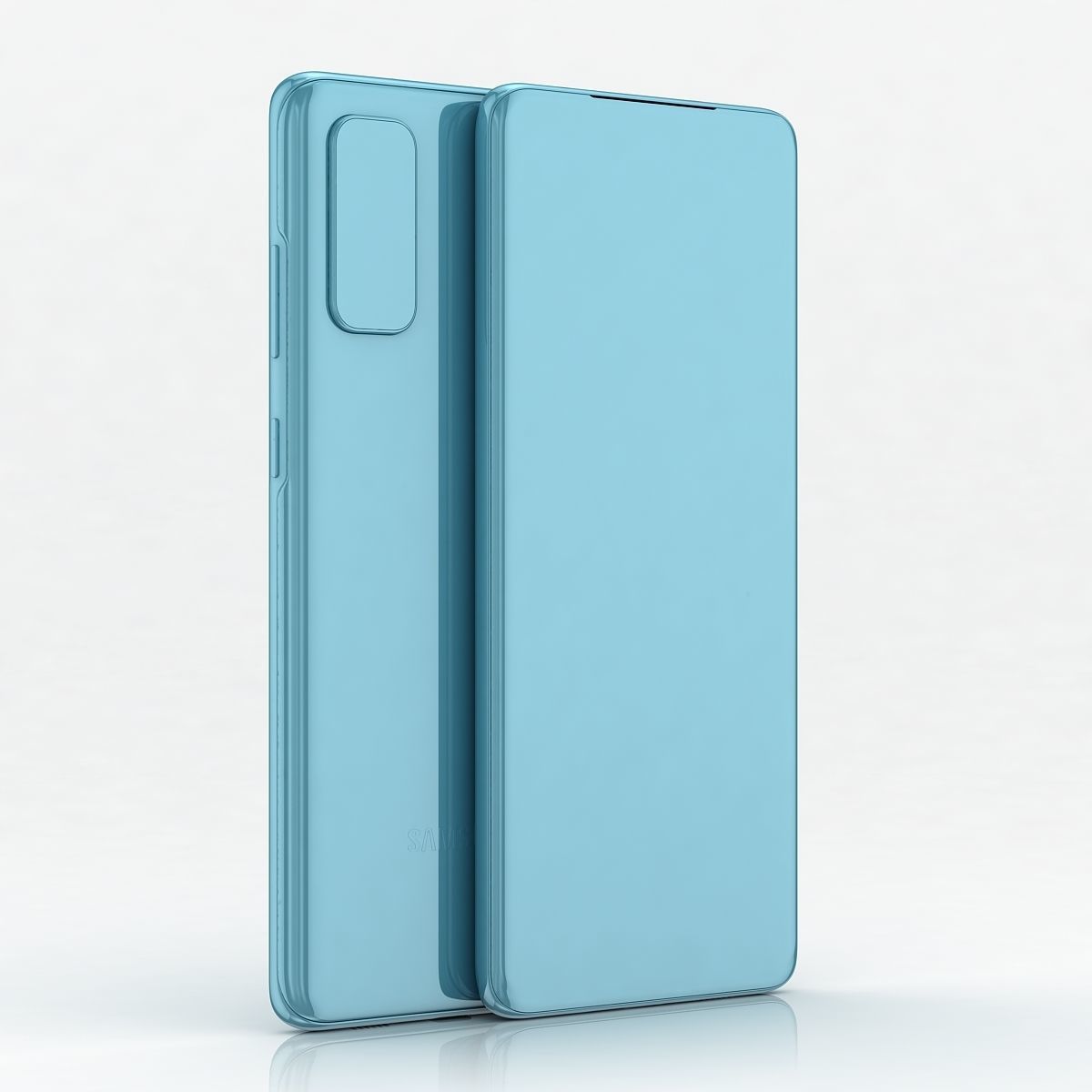 Samsung Galaxy S20 Cloud Blue Low-poly 3D model_17
