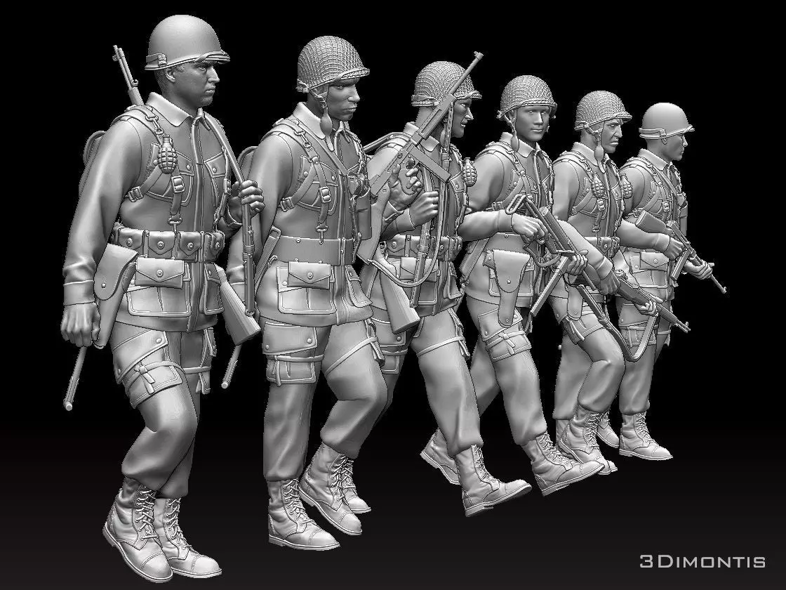 American soldiers ww2 3D print model