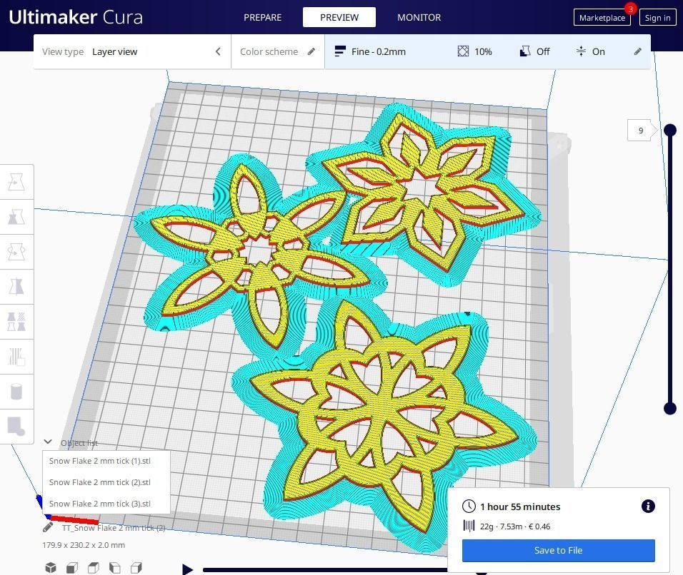 snowflake decoration ornament coaster 3D print model_16