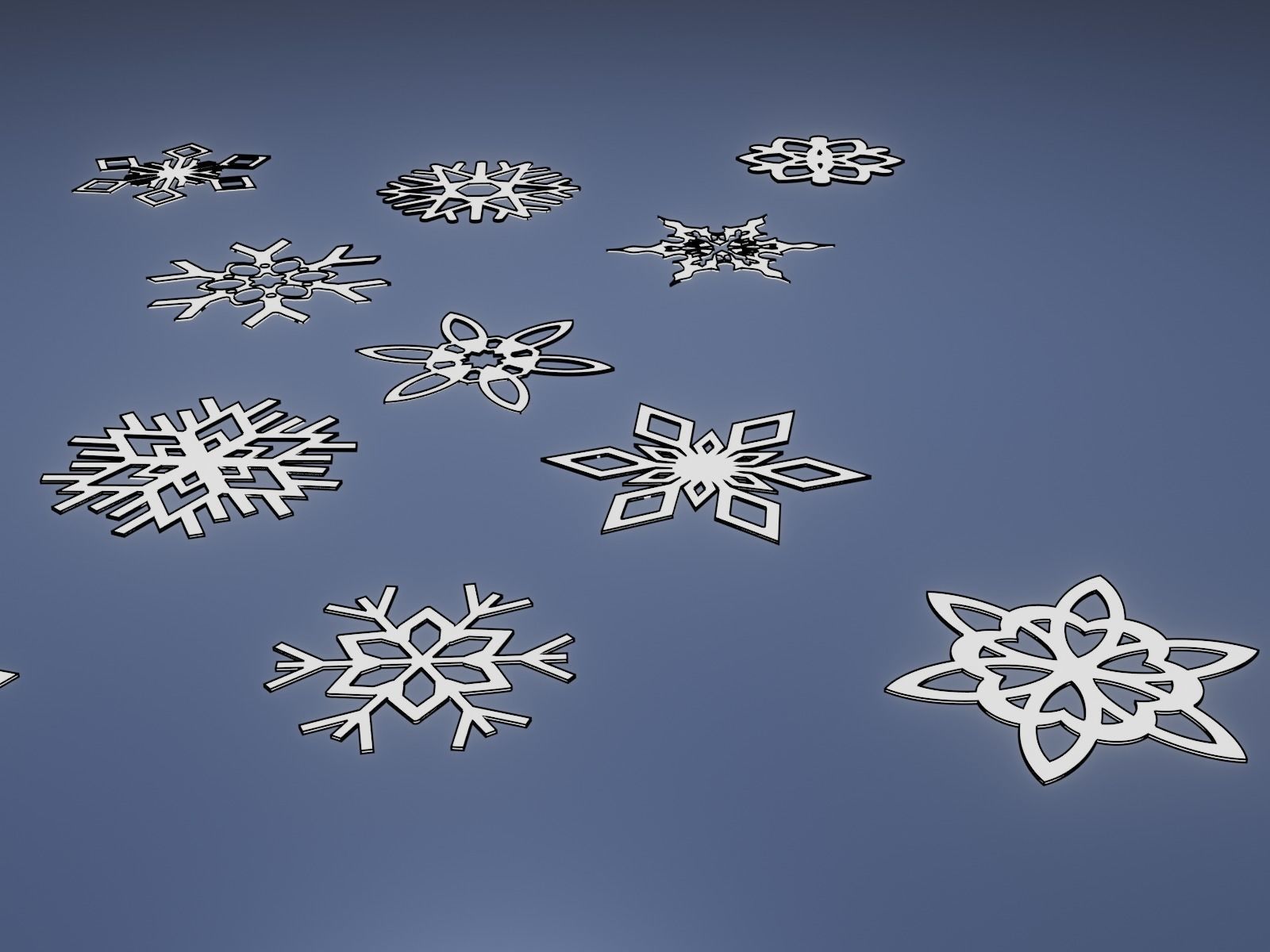 snowflake decoration ornament coaster 3D print model_3