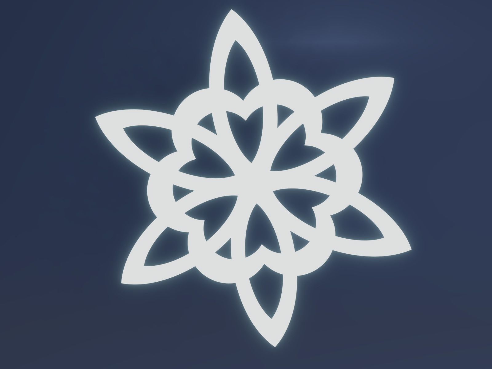 snowflake decoration ornament coaster 3D print model_8