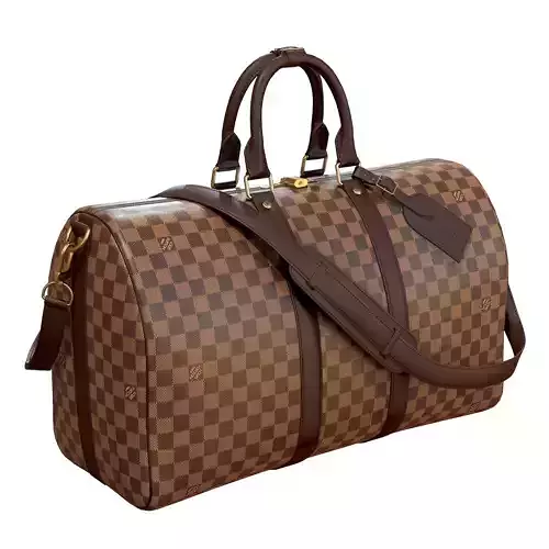 Louis Vuitton Bag Keepall Bandouliere 45 Damier Ebene Low-poly 3D model