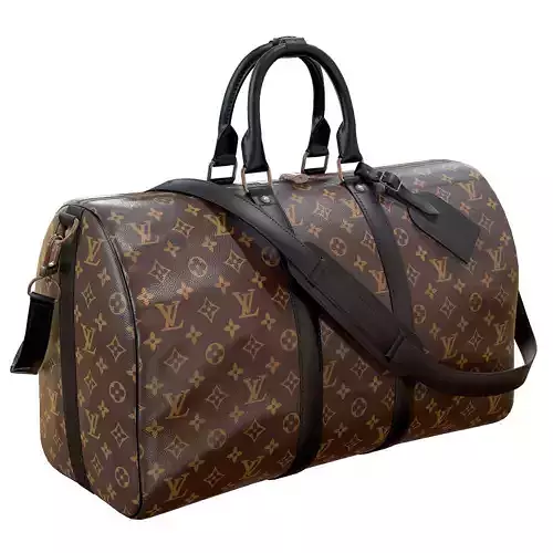 Louis Vuitton Bag Keepall Bandouliere 45 Monogram Macassar Low-poly 3D model