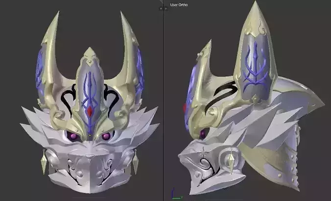 Byakuya Makai Kishi Knight Dan 3D printable Helmet for cosplay 3D print model