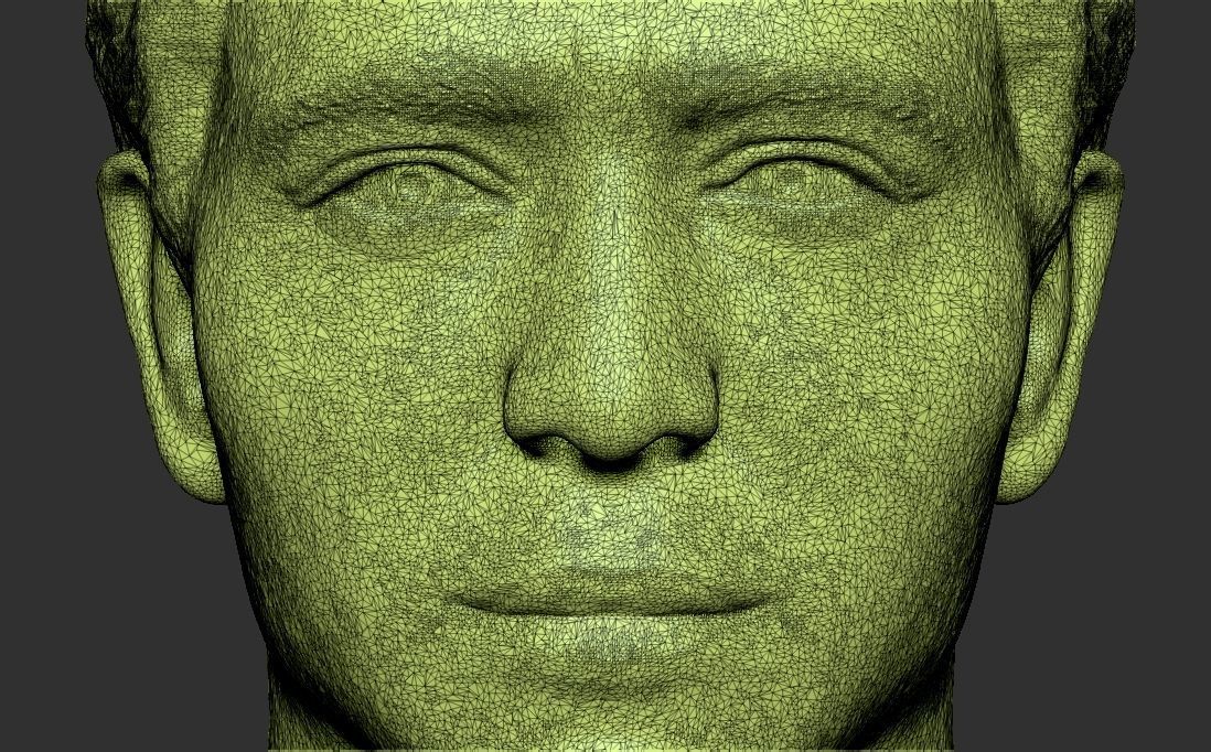 Handsome brunette man head TYPE 3 3D model_38