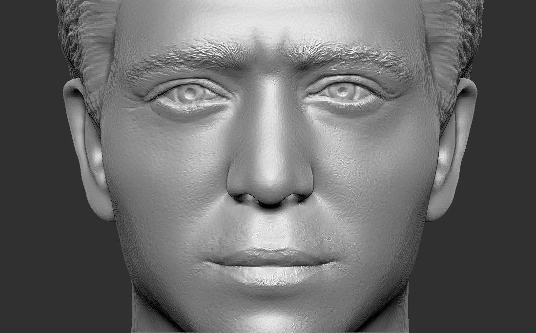 Handsome brunette man head TYPE 3 3D model_31