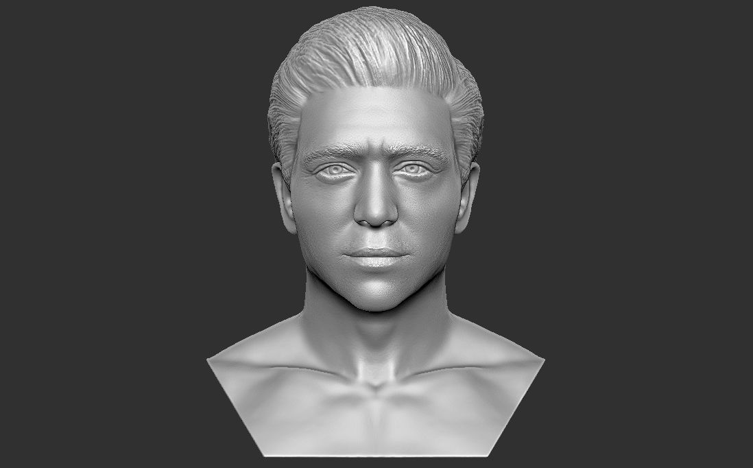 Handsome brunette man head TYPE 3 3D model_17