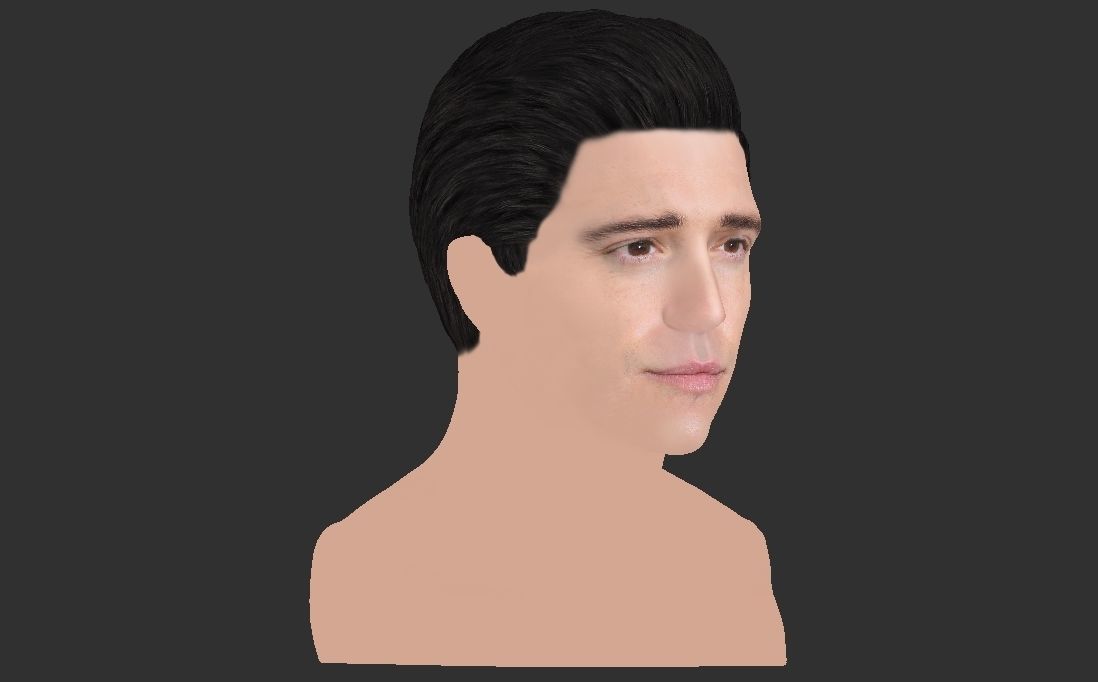 Handsome brunette man head TYPE 3 3D model_16