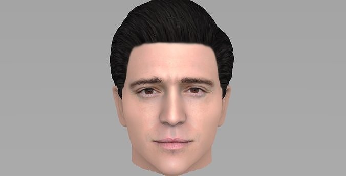 Handsome brunette man head TYPE 3 3D model