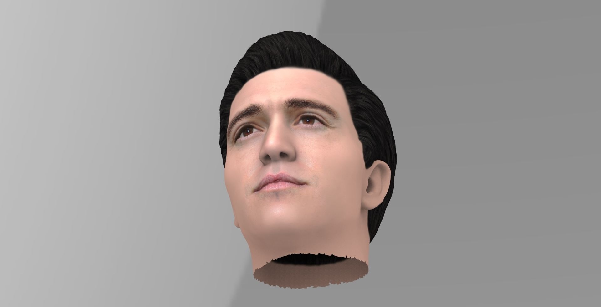 Handsome brunette man head TYPE 3 3D model_11