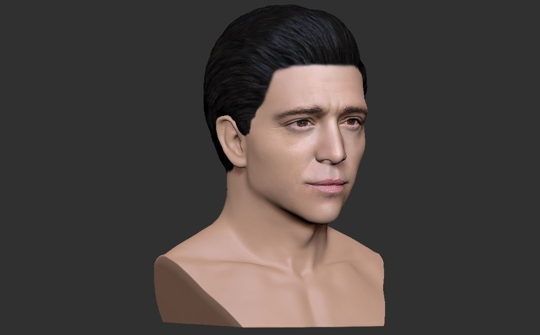 Handsome brunette man head TYPE 3 3D model_14