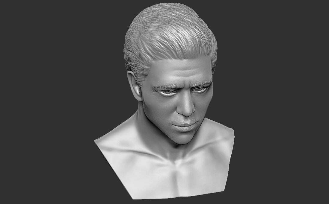 Handsome brunette man head TYPE 3 3D model_25
