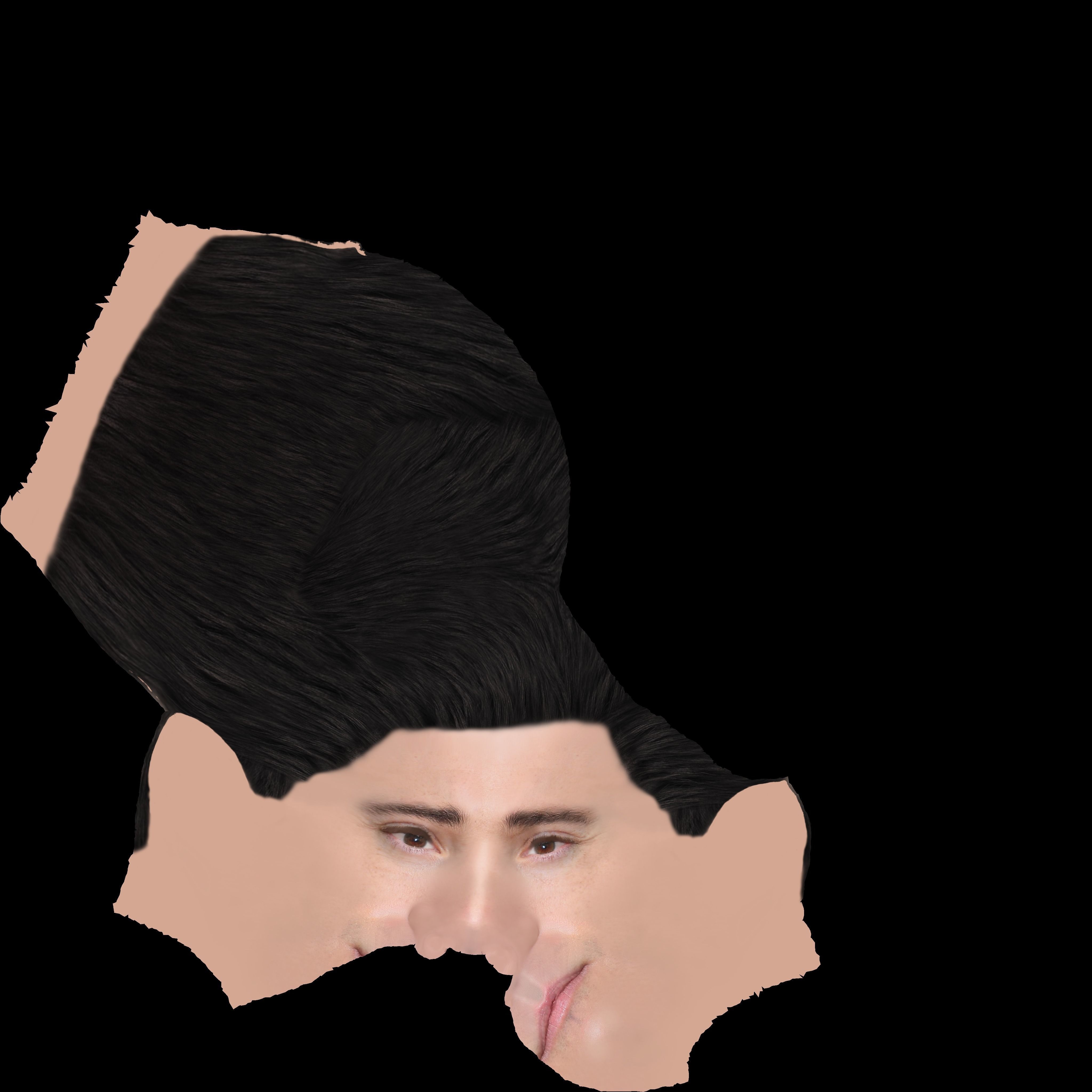 Handsome brunette man head TYPE 3 3D model_12