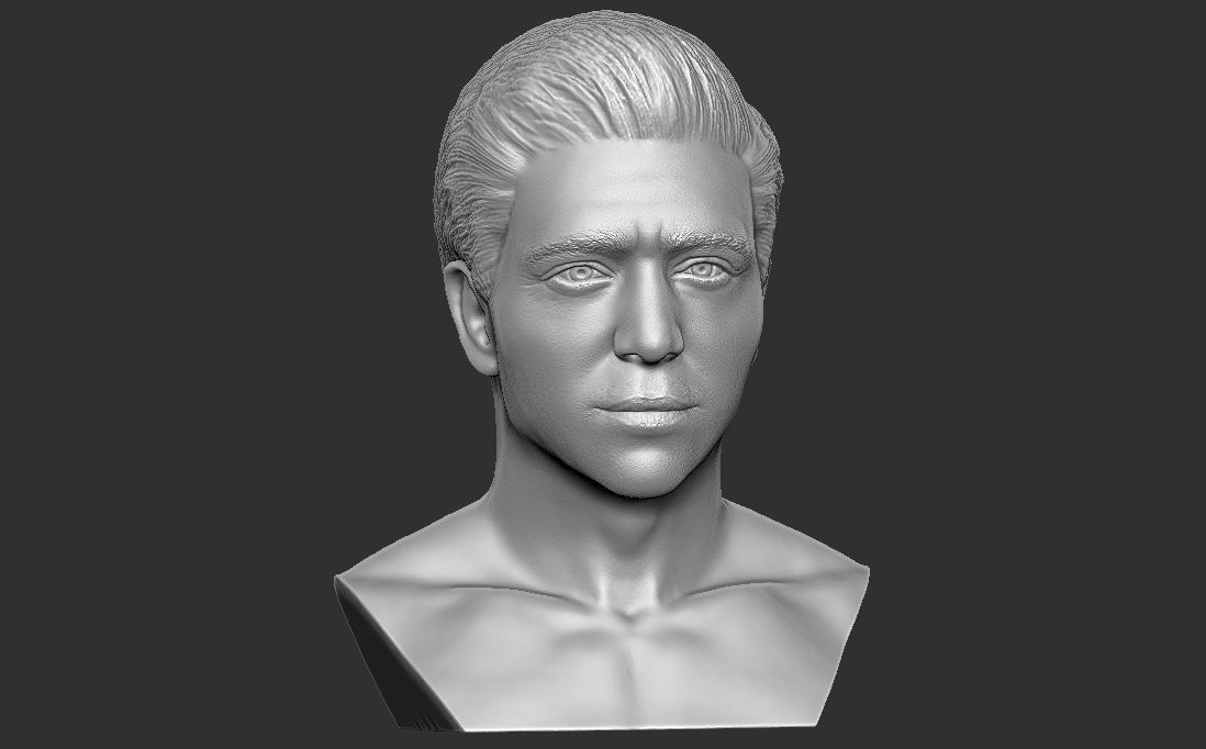 Handsome brunette man head TYPE 3 3D model_28