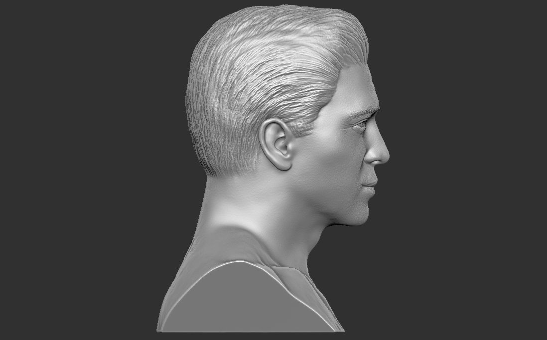 Handsome brunette man head TYPE 3 3D model_23
