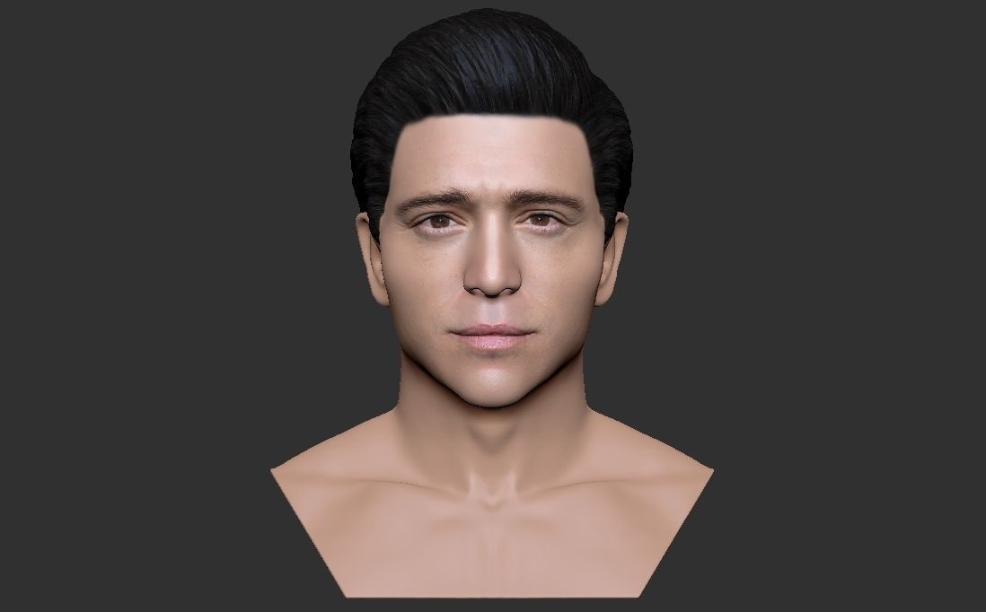 Handsome brunette man head TYPE 3 3D model_13