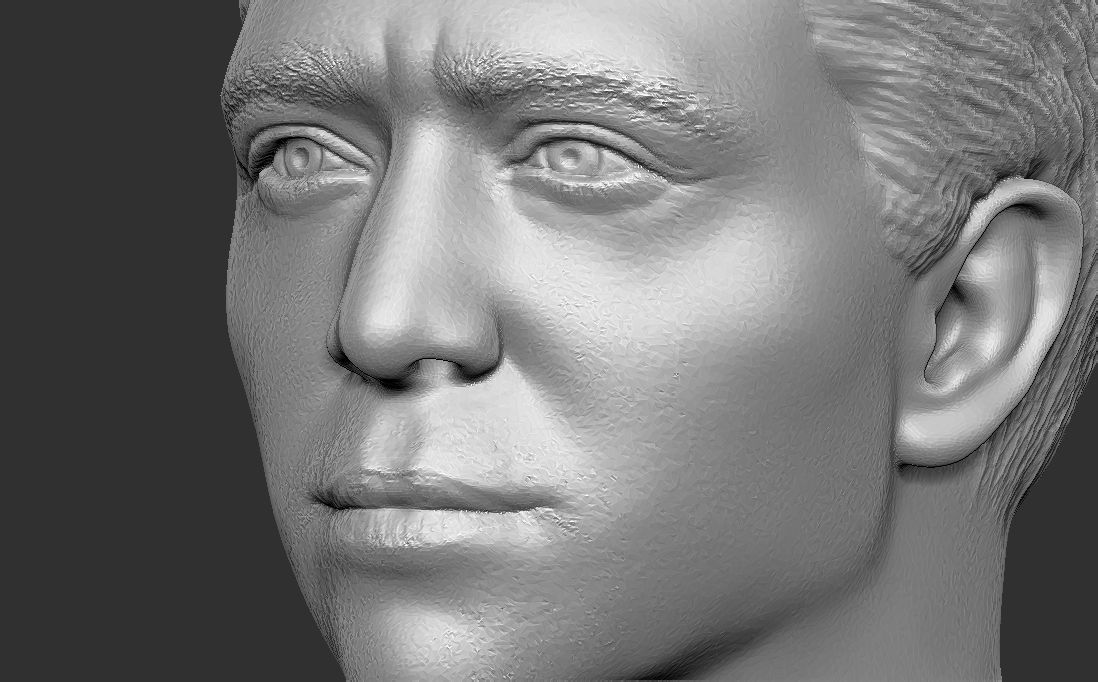 Handsome brunette man head TYPE 3 3D model_34