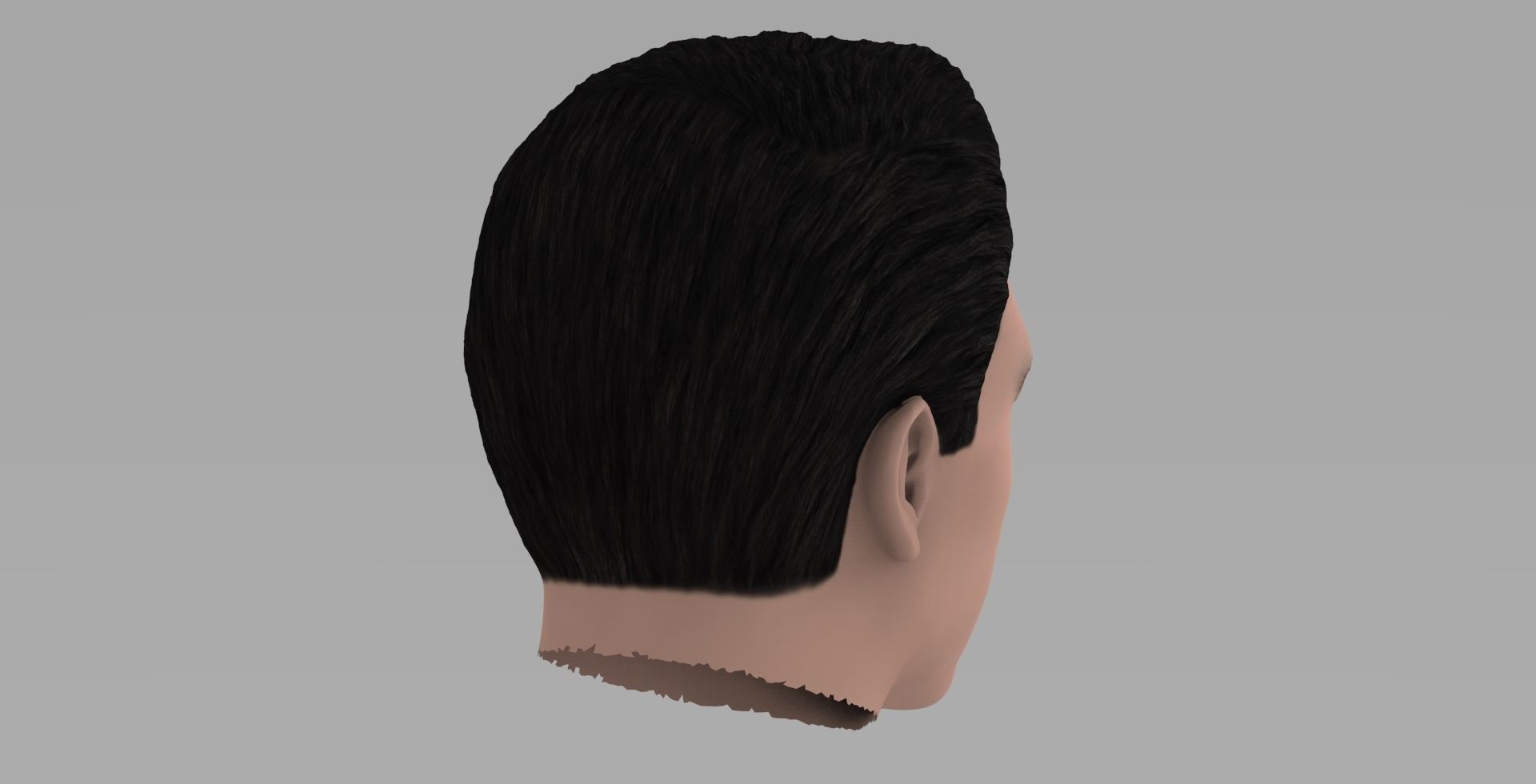 Handsome brunette man head TYPE 3 3D model_5