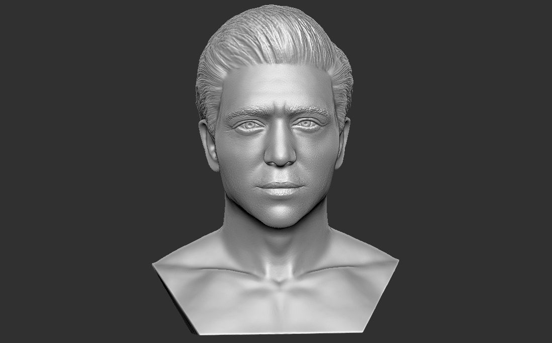 Handsome brunette man head TYPE 3 3D model_26