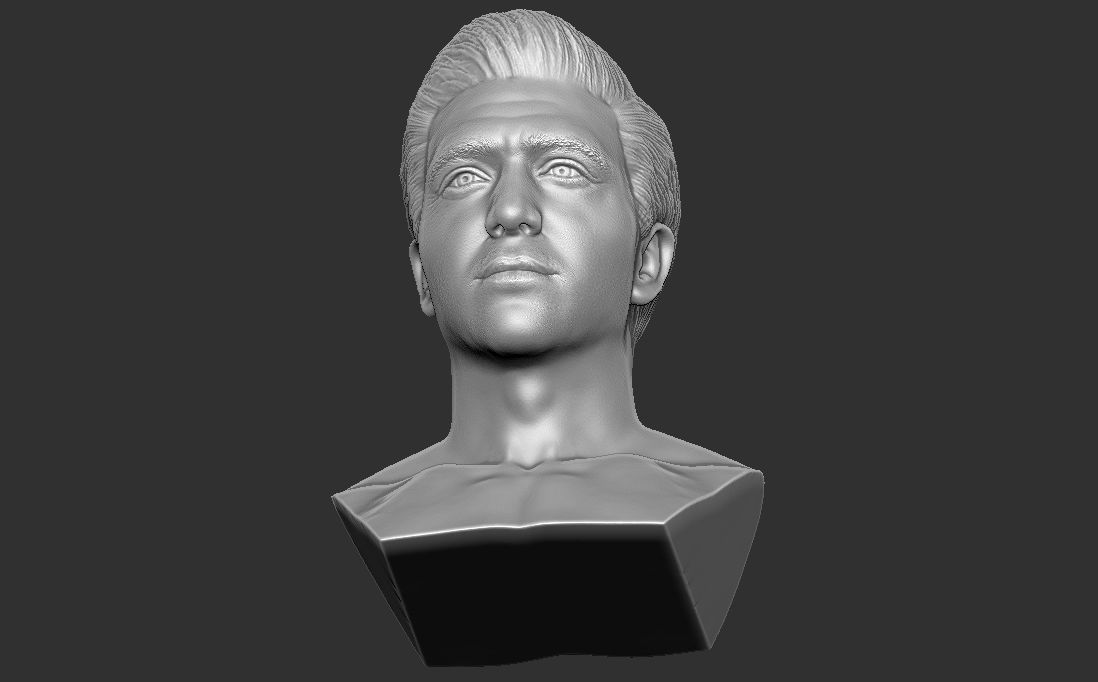 Handsome brunette man head TYPE 3 3D model_32