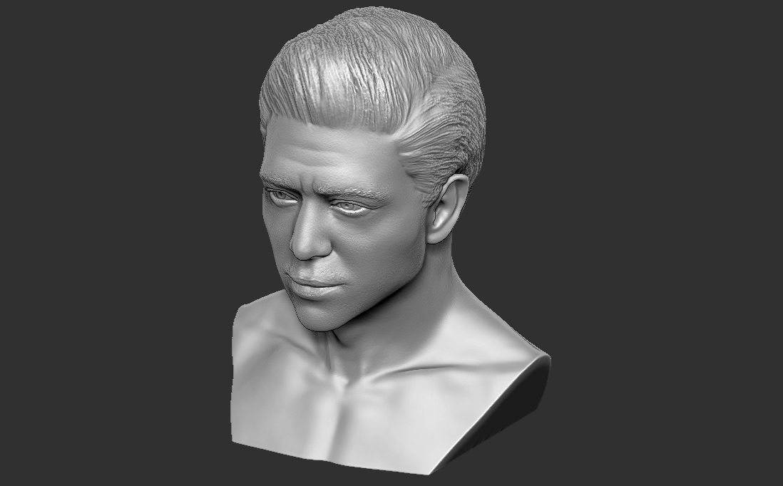 Handsome brunette man head TYPE 3 3D model_30