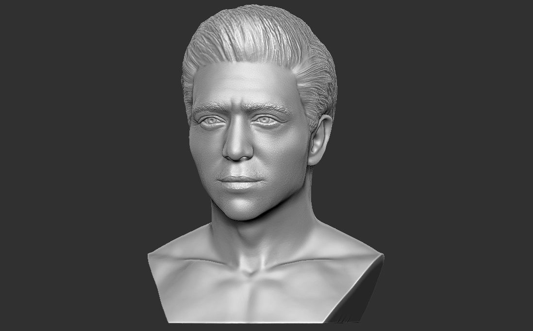 Handsome brunette man head TYPE 3 3D model_18