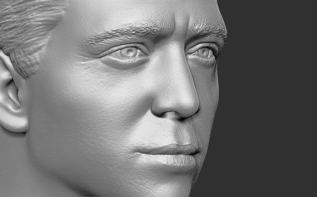 Handsome brunette man head TYPE 3 3D model_27