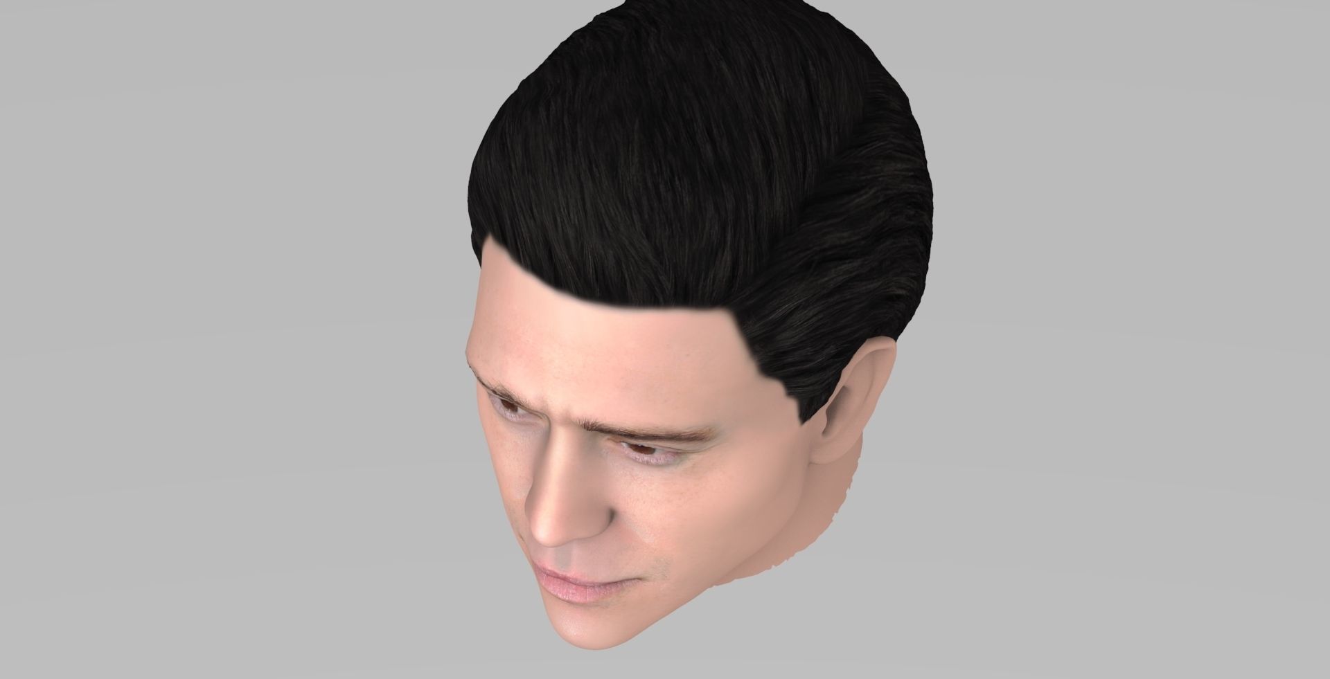Handsome brunette man head TYPE 3 3D model_10