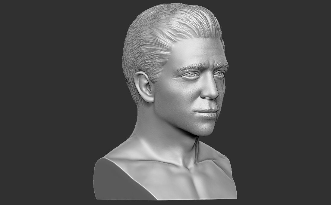 Handsome brunette man head TYPE 3 3D model_24