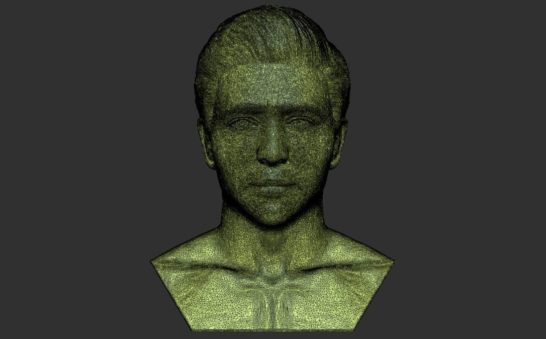 Handsome brunette man head TYPE 3 3D model_37