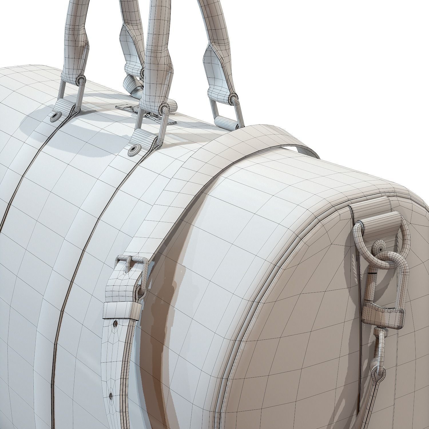 Louis Vuitton Bag Keepall Bandouliere 45 Monogram Canvas Low-poly 3D model_18