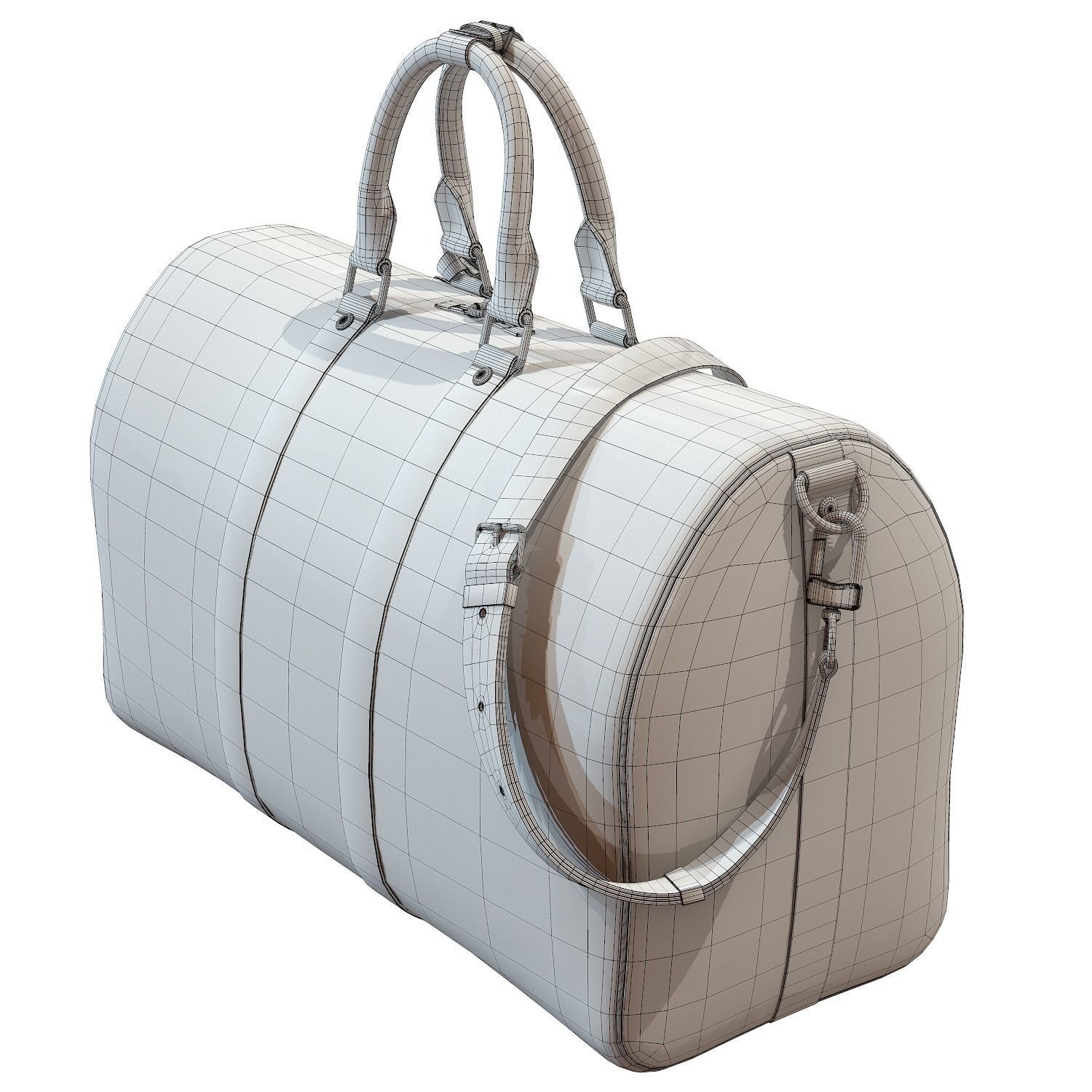 Louis Vuitton Bag Keepall Bandouliere 45 Monogram Canvas Low-poly 3D model_17