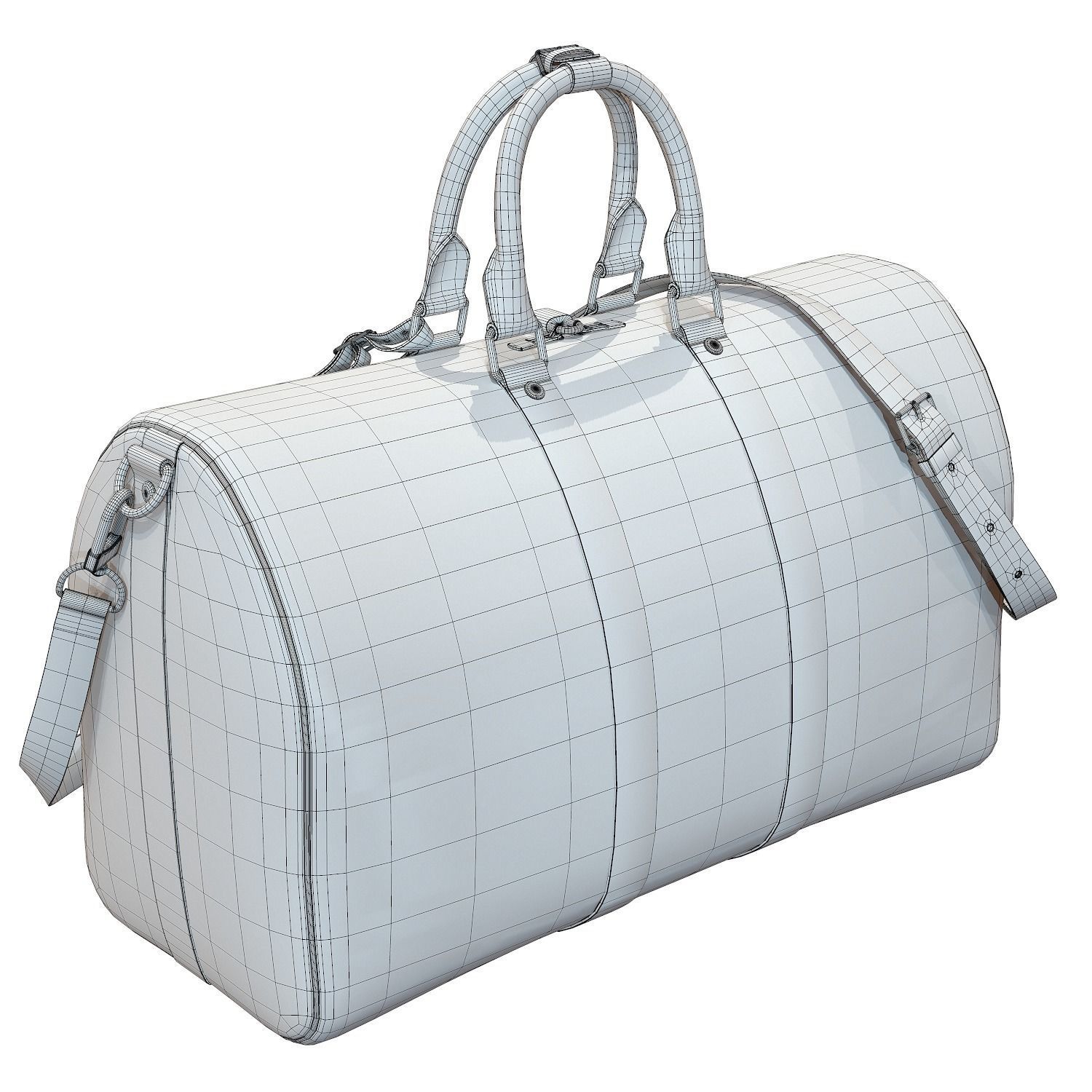 Louis Vuitton Bag Keepall Bandouliere 45 Monogram Canvas Low-poly 3D model_16