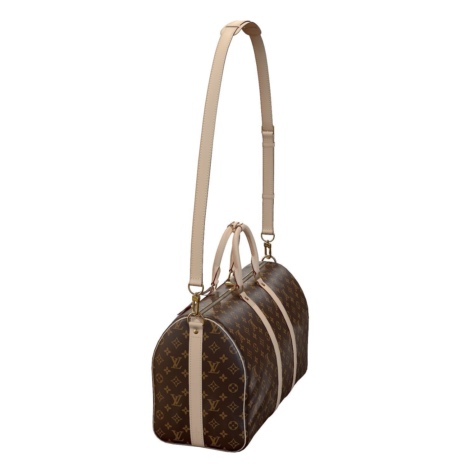 Louis Vuitton Bag Keepall Bandouliere 45 Monogram Canvas Low-poly 3D model_4