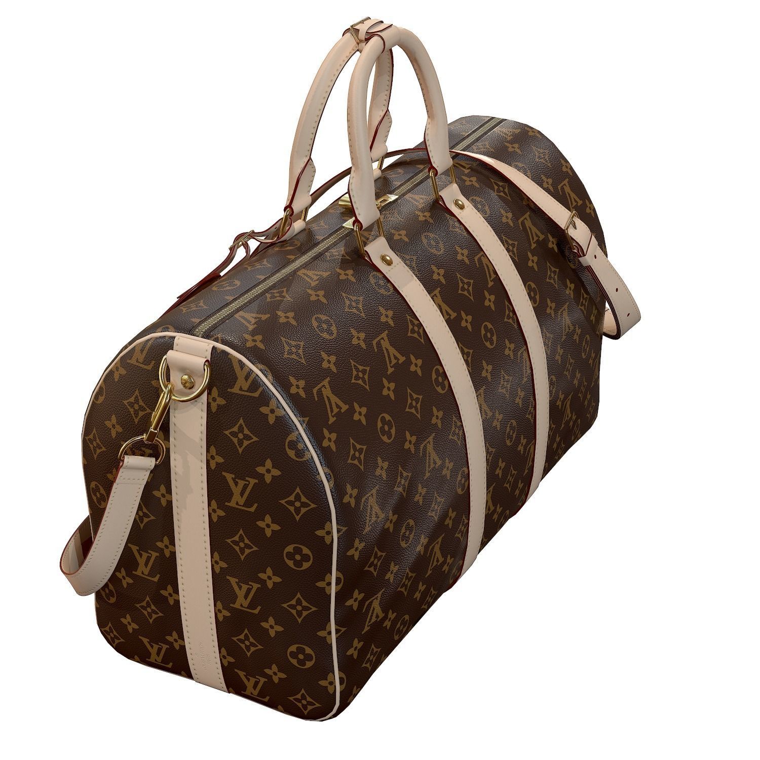 Louis Vuitton Bag Keepall Bandouliere 45 Monogram Canvas Low-poly 3D model_10