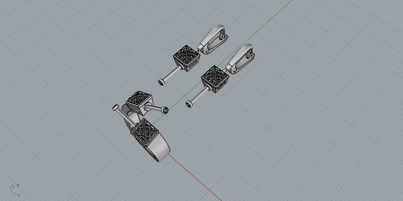 Ring and Earrings  3D print model_14