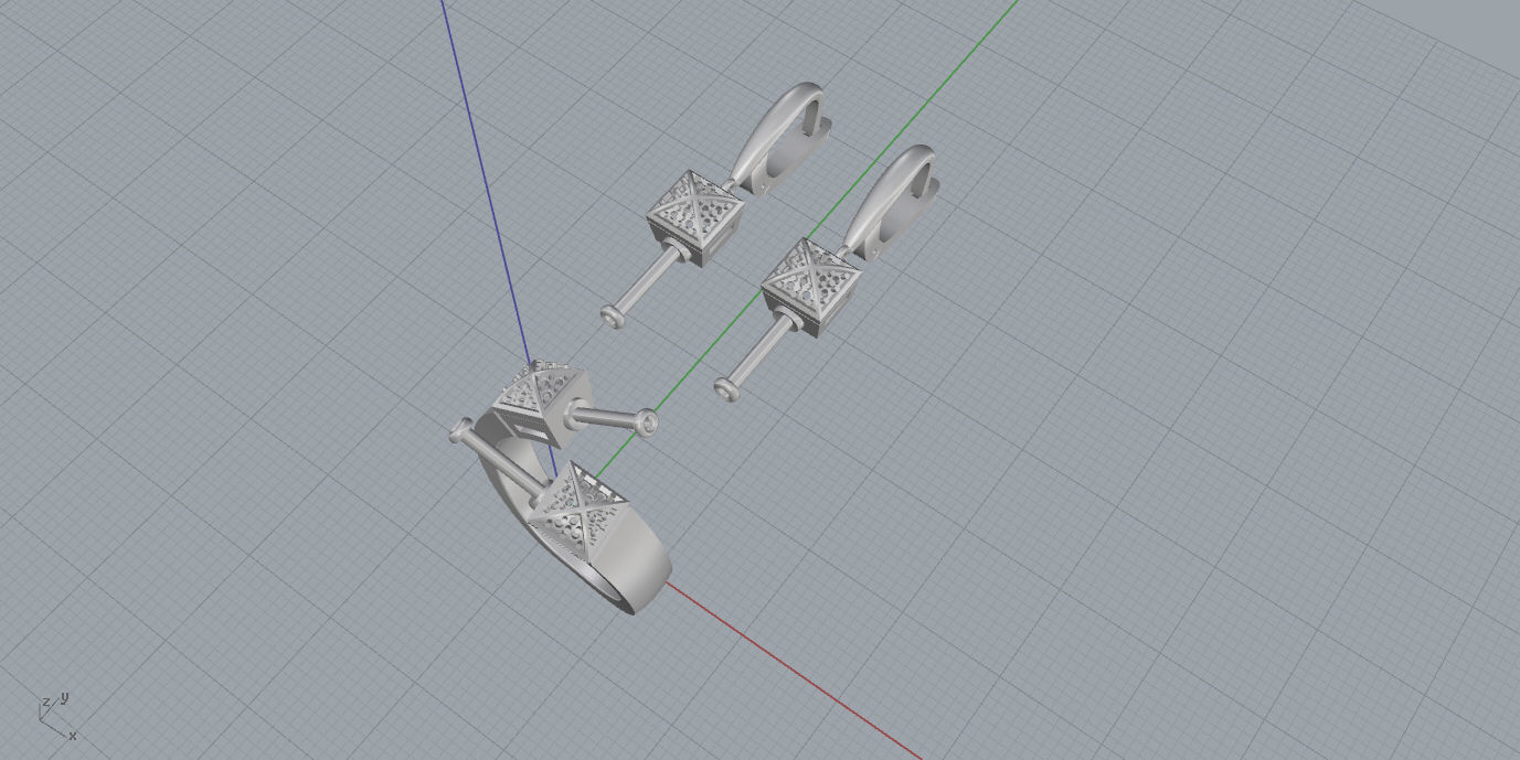 Ring and Earrings  3D print model_22