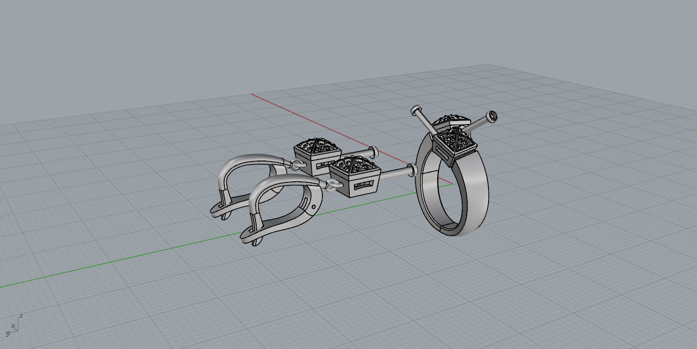 Ring and Earrings  3D print model_17