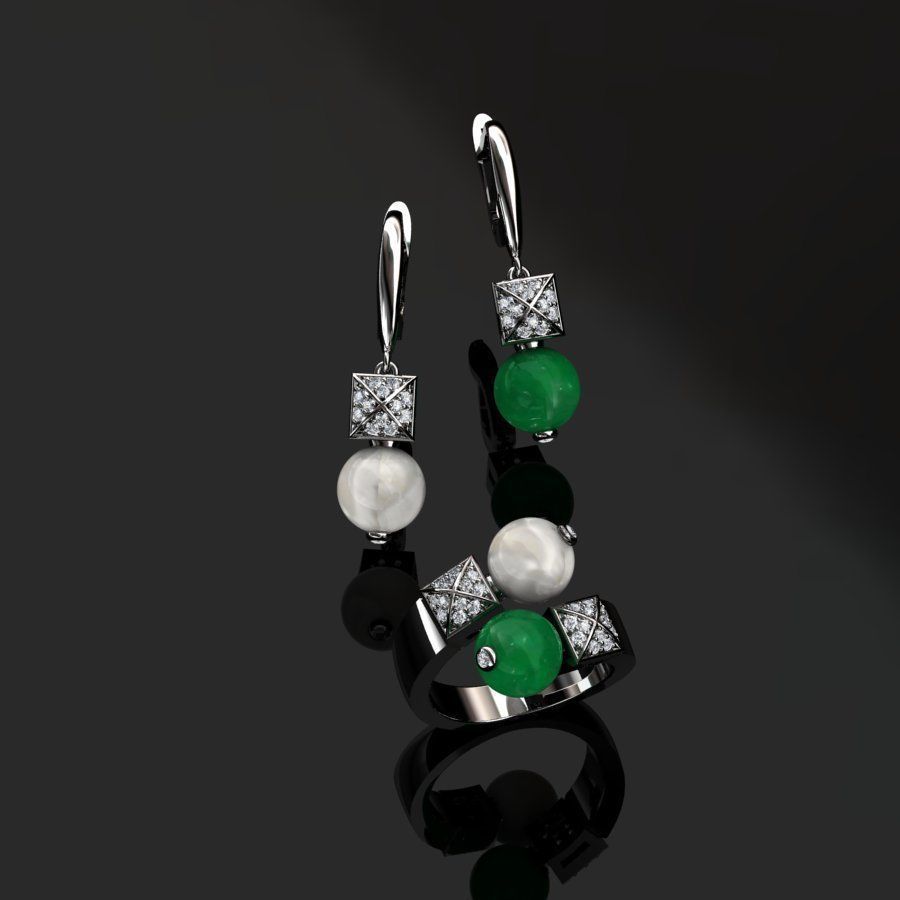 Ring and Earrings  3D print model_5