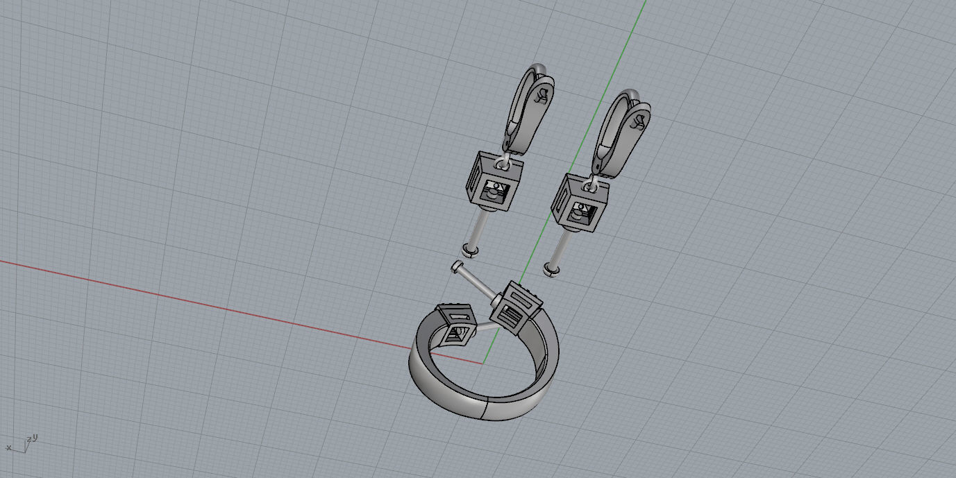 Ring and Earrings  3D print model_16