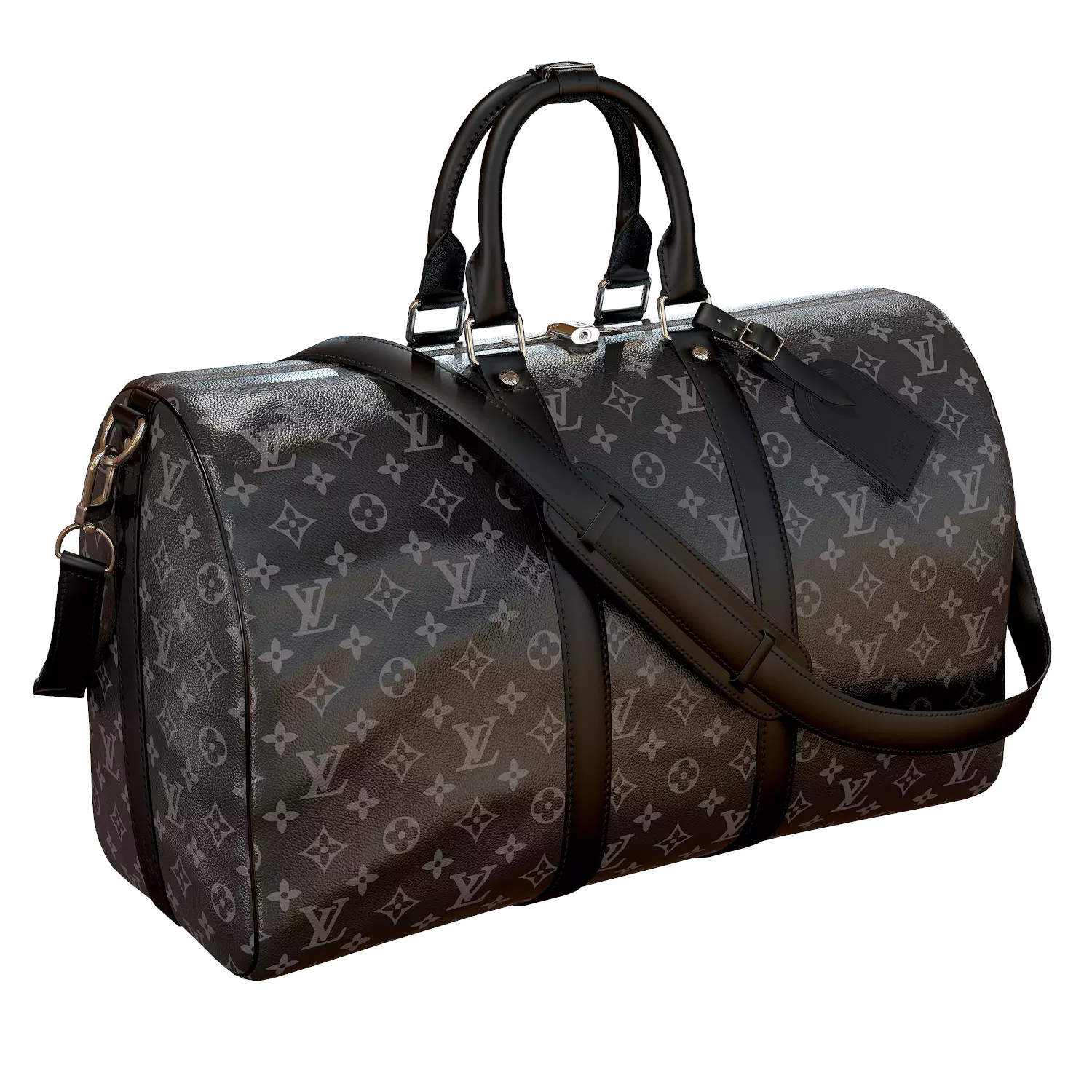 Louis Vuitton Bag Keepall Bandouliere 45 Monogram Eclipse Low-poly 3D model