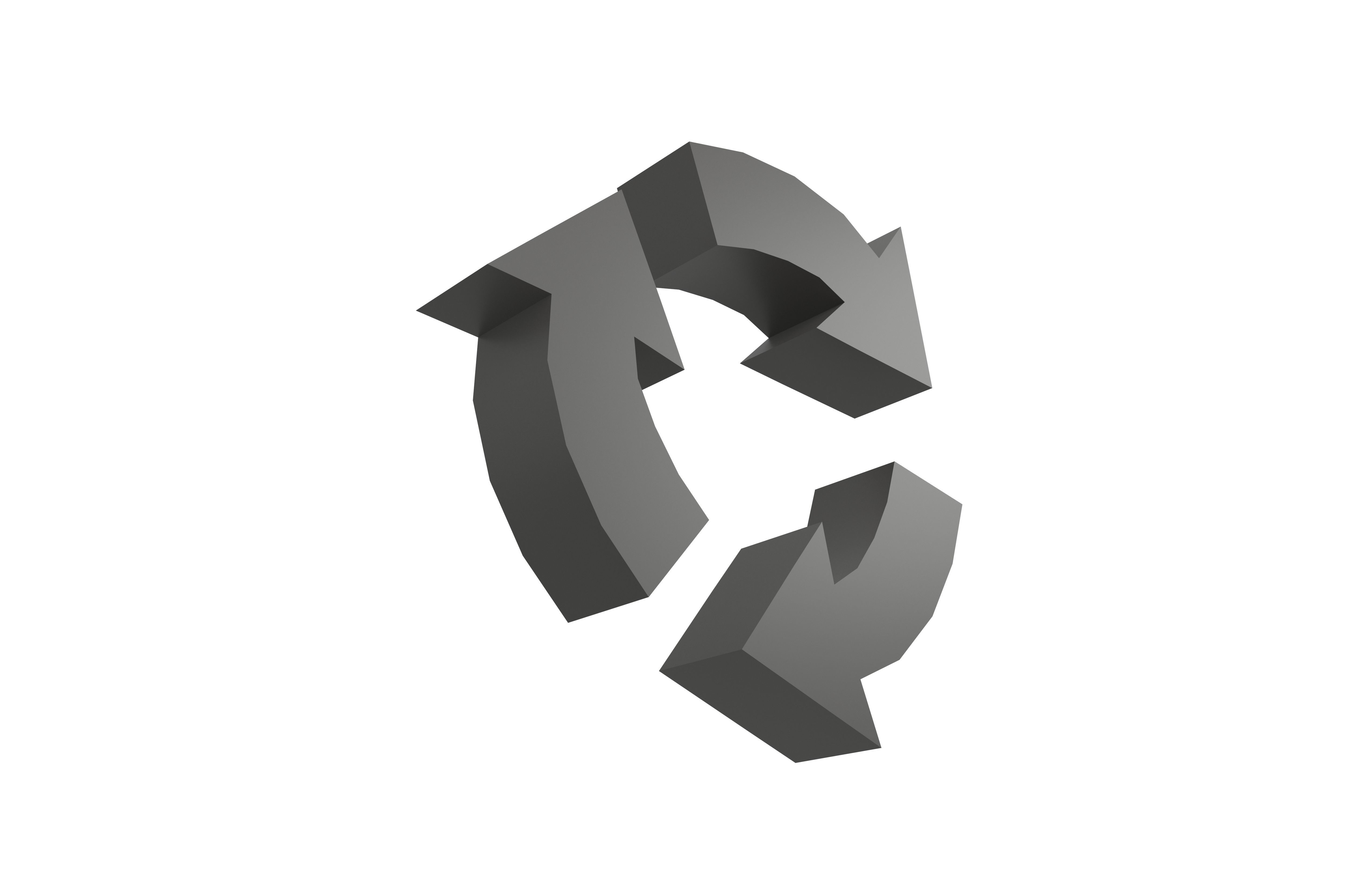 Recycle Symbols v6 006 Low-poly 3D model_3